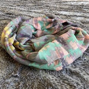 Multicolored tribal print infinity scarf